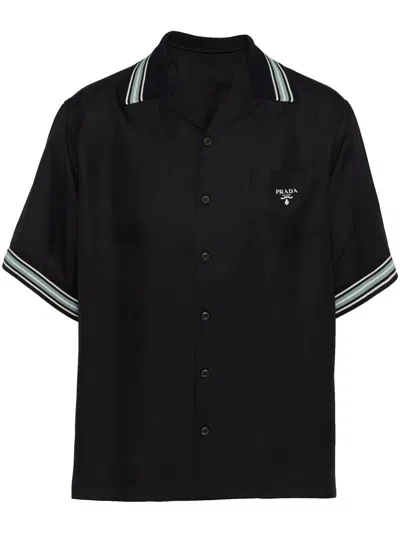 Shop Prada Silk Shirt In Black  