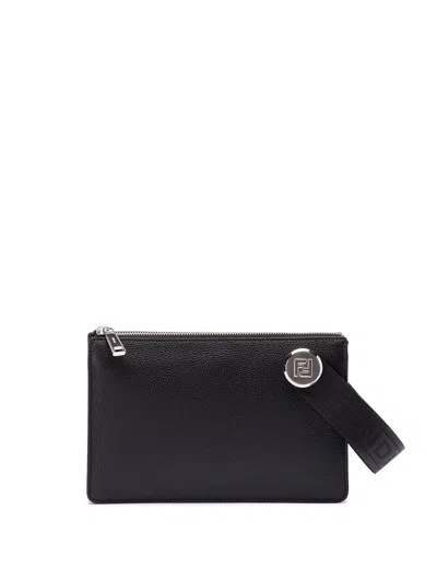 Shop Fendi `standing` Clutch Bag In Black  