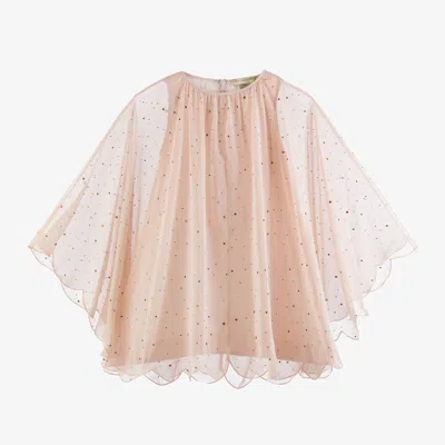 Shop Stella Mccartney Kids Teen Girls Blush Pink Crêpe Chiffon Dress