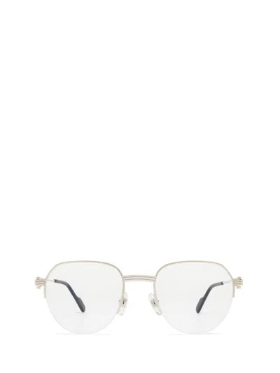Shop Cartier Eyeglasses In Silver
