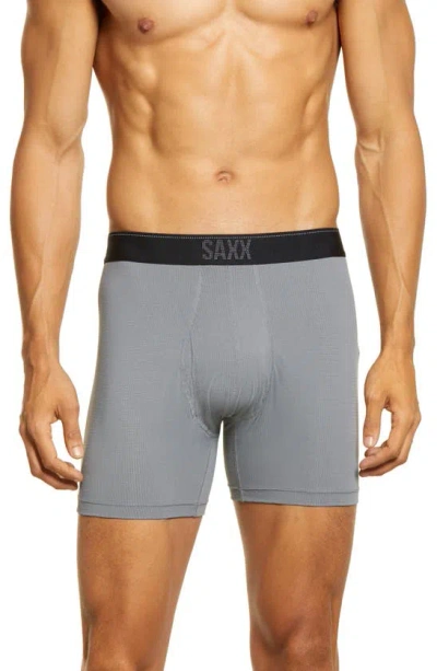 Shop Saxx Quest Quick Dry Mesh Slim Fit Boxer Briefs In Dark Charcoal Ii
