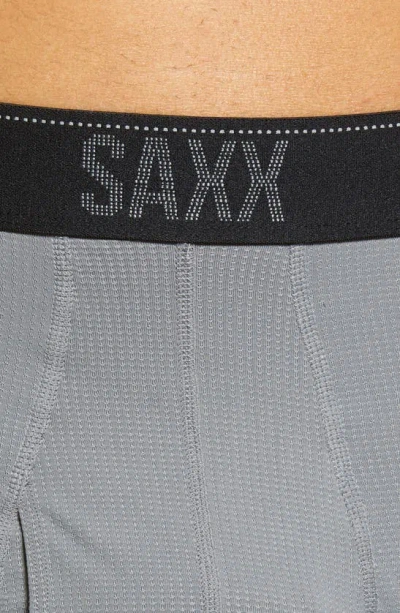 Shop Saxx Quest Quick Dry Mesh Slim Fit Boxer Briefs In Dark Charcoal Ii