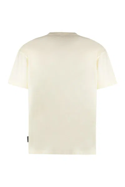 Shop Palm Angels Cotton Crew-neck T-shirt In Panna