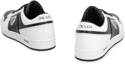 Shop Prada Downtown Leather Low-top Sneakers In Black