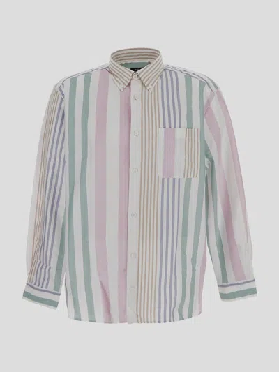 Shop Apc A.p.c. Striped Shirt In Multicolour