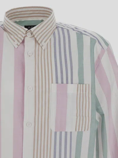 Shop Apc A.p.c. Striped Shirt In Multicolour