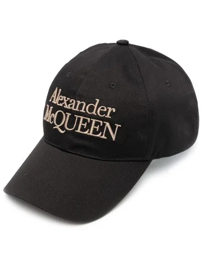 Shop Alexander Mcqueen Hats In Black/beige