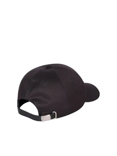 Alexander Mcqueen Cotton Twill Cap With Embroidery In Black