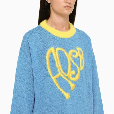 Shop Andersson Bell Blue/yellow Crew-neck Sweater