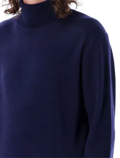 Shop Aspesi High-neck Wool Sweater In Navy