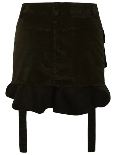 Shop Blumarine Green Cotton Blend Skirt
