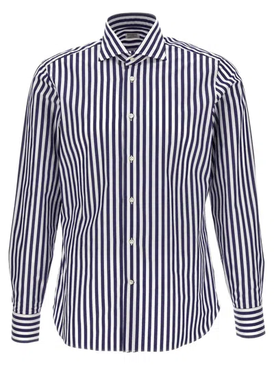 Shop Borriello Striped Shirt In Blue