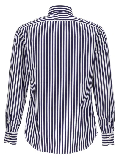 Shop Borriello Striped Shirt In Blue