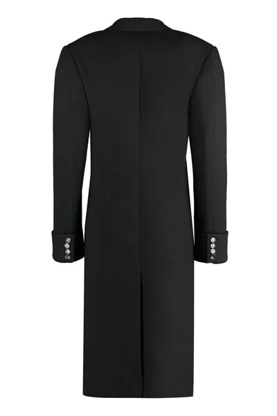 Shop Bottega Veneta Cotton Blend Coat In Black