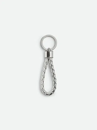 Shop Bottega Veneta Keychain Weave Accessories In Grey