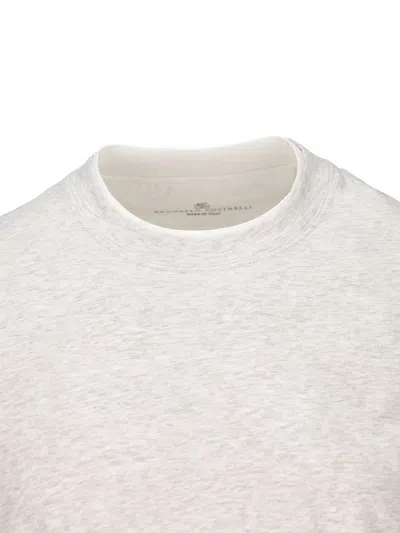 Shop Brunello Cucinelli T-shirt And Polo In Pearl+white