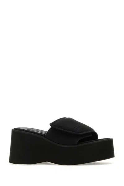 Shop Courrèges Slippers In Black