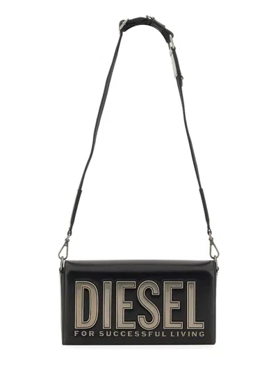 Shop Diesel Shoulder Bag "cookie" Medium In Black