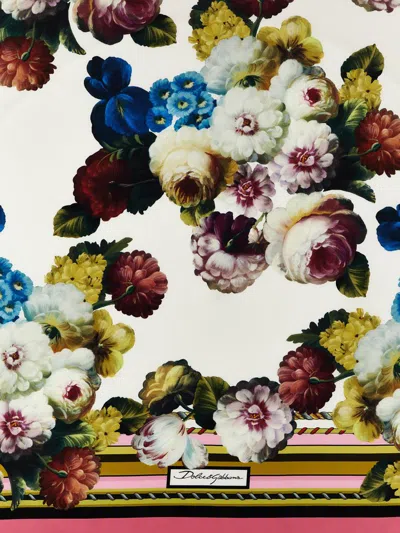 Shop Dolce & Gabbana Floral Print Scarf In Multicolor