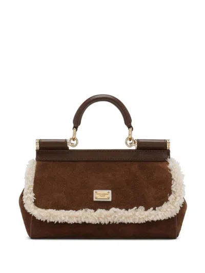 Shop Dolce & Gabbana Sicily Small Tote Bag In Brown