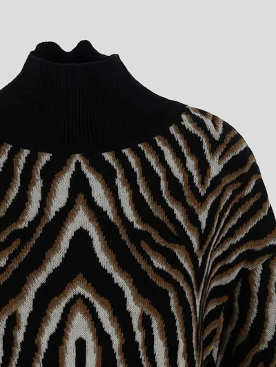 Shop Erika Cavallini Semi-couture Sweaters In Jaquardzebra