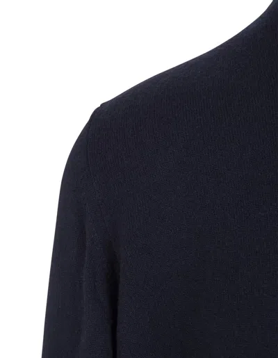 Shop Fedeli Dark Cashmere Round-neck Pullover In Blue