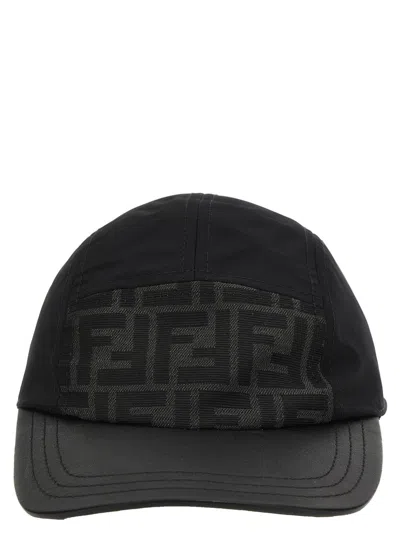 Shop Fendi Ff Jacquard Cap In Black