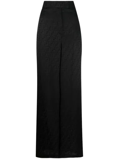 Shop Fendi Ff Satin Pants Clothing In Black