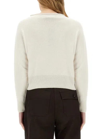 Shop Margaret Howell Cashmere Blend Sweater In White