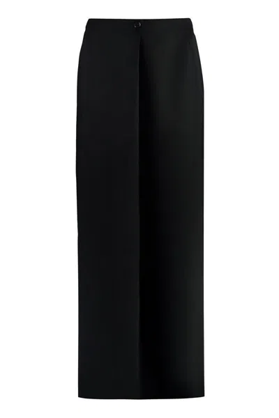 Givenchy Wool And Mohair Long Skirt In Black