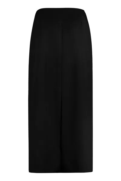 Givenchy Wool And Mohair Long Skirt In Black