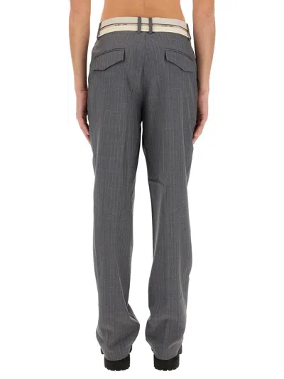 Shop Helmut Lang Wool Pants In Grey