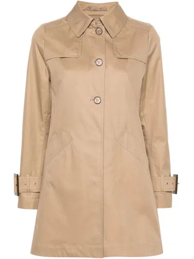 Shop Herno Cotton Trench Coat Clothing In Brown