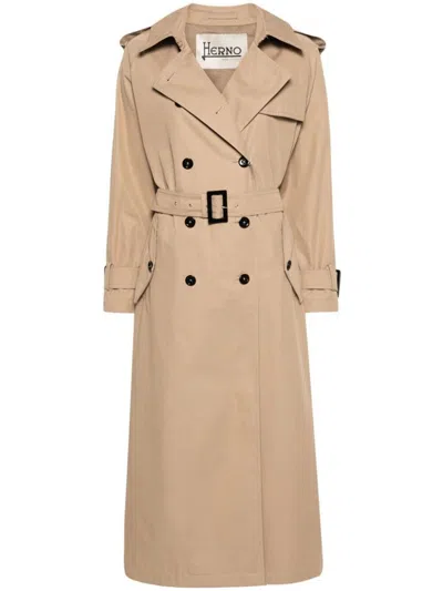Shop Herno Light Trench Clothing In Brown