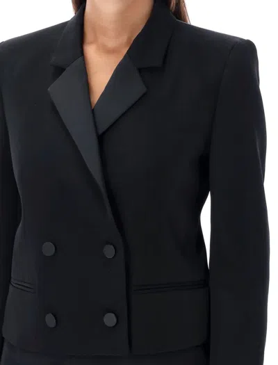 Shop Isabel Marant Hasta Smoking Jacket Crop In Black