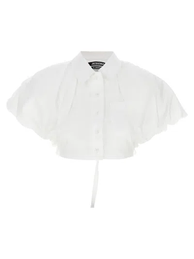 Shop Jacquemus 'la Chemise Pavane' Shirt In White