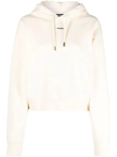 Shop Jacquemus Hoodie Grosgrain Clothing In Nude & Neutrals