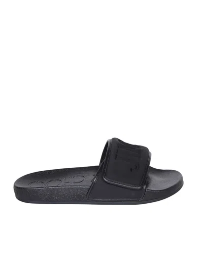 Jimmy Choo Slides With Logo In Black