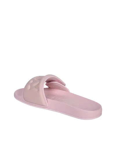 Jimmy Choo Fitz Slides With Lycra Logoed Bang In Pink
