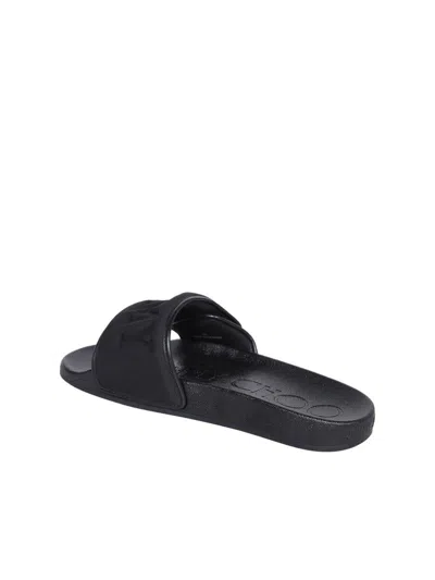 Jimmy Choo Slides With Logo In Black