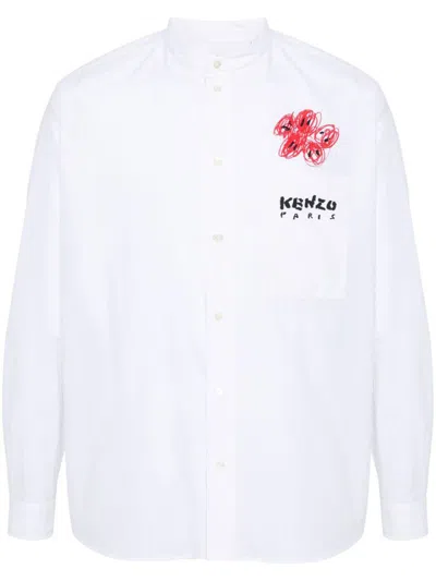 Shop Kenzo Shirt With Illustration Clothing In White