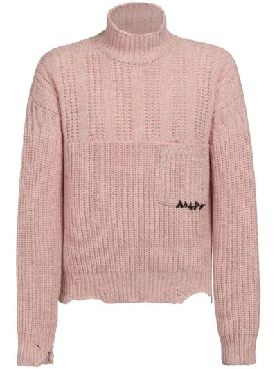 Shop Marni Jumper With Nibbled Hem In Pink