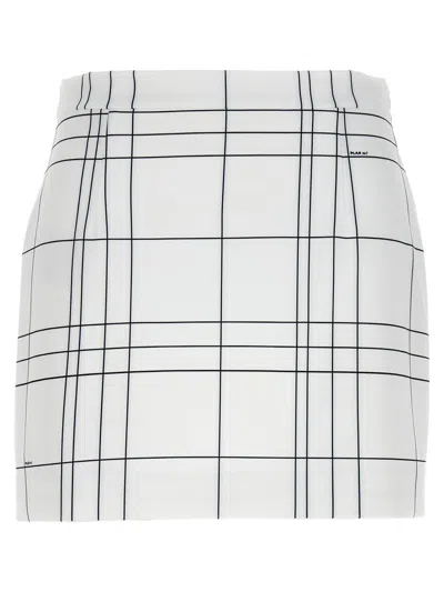 Shop Marni Patterned Skirt In White/black