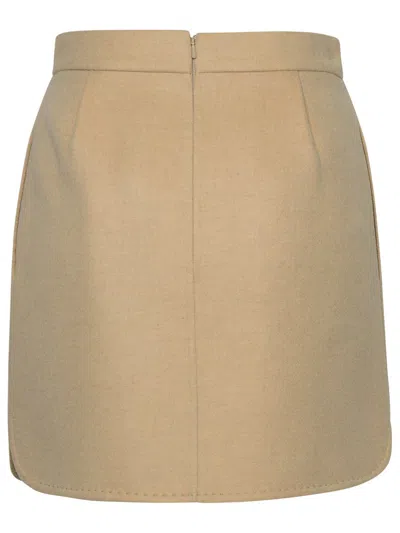 Shop Max Mara 'bobbio' Mini Skirt In Albino Camello In Beige