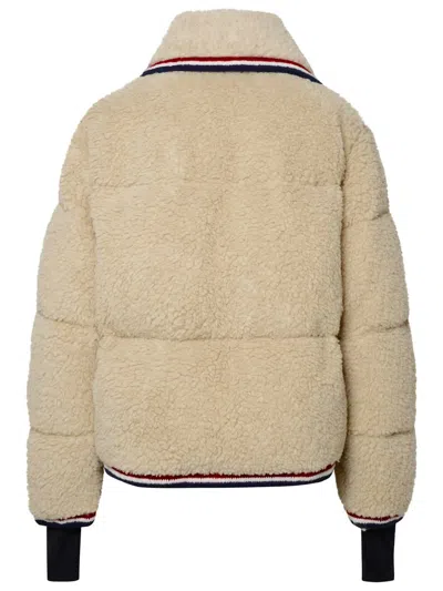 Shop Moncler Grenoble 'eterlou' Ivory Wool Blend Jacket In Cream