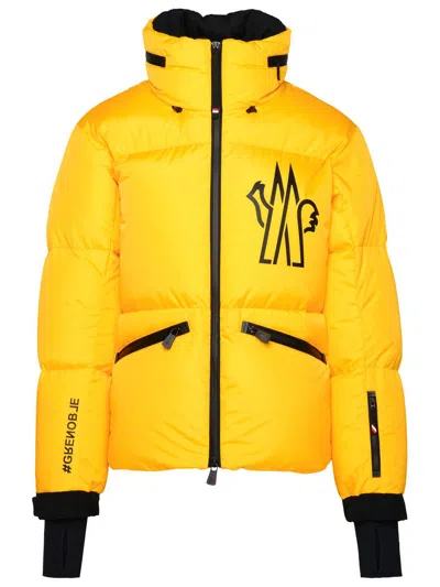Shop Moncler Grenoble 'vedos' Yellow Technical Nylon Down Jacket