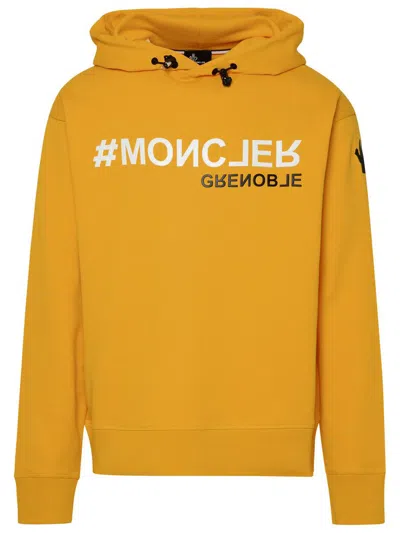 Shop Moncler Grenoble Yellow Cotton Jersey Sweatshirt