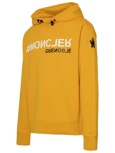 Shop Moncler Grenoble Yellow Cotton Jersey Sweatshirt