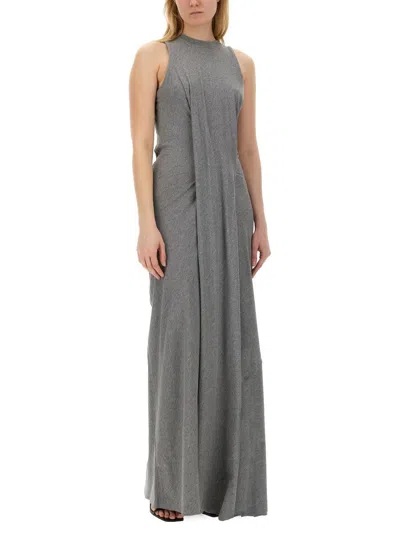 Shop Victoria Beckham Long Dress In Grey
