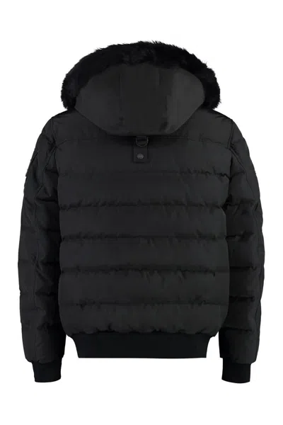 Shop Moose Knuckles Onyx Scotchtown Nylon Bomber Jacket In Black